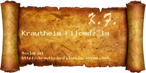 Krautheim Filoméla névjegykártya